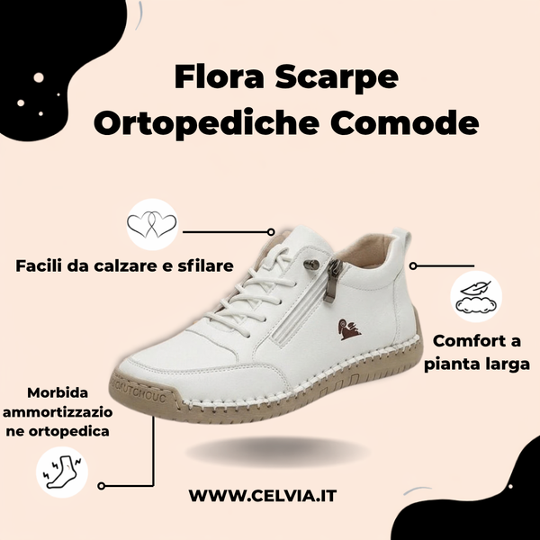 נעלי פלורה אורטופדיות נוחות עם רוכסן